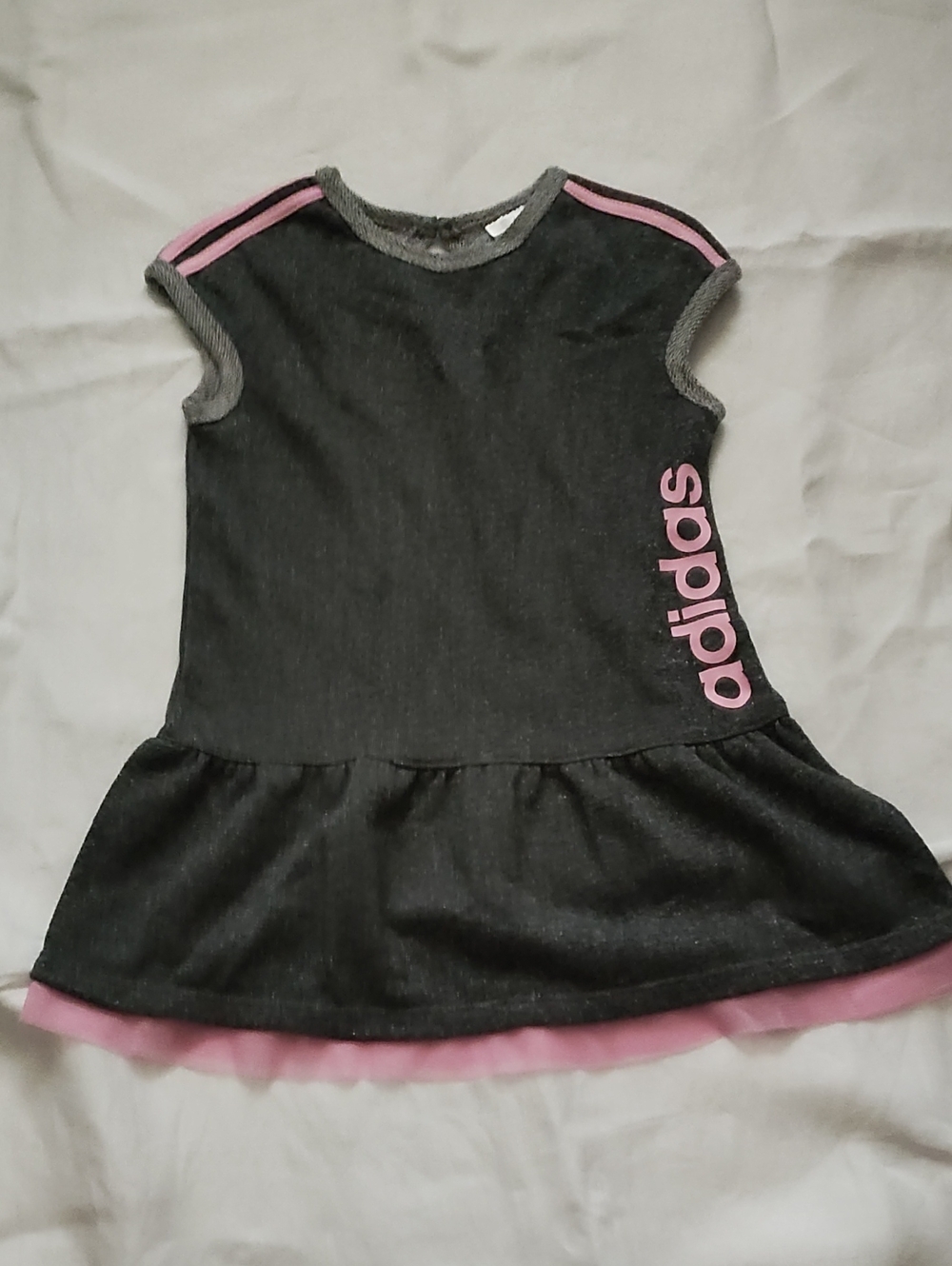 adidas Dark Gray Dress with Pink Accents for Kids